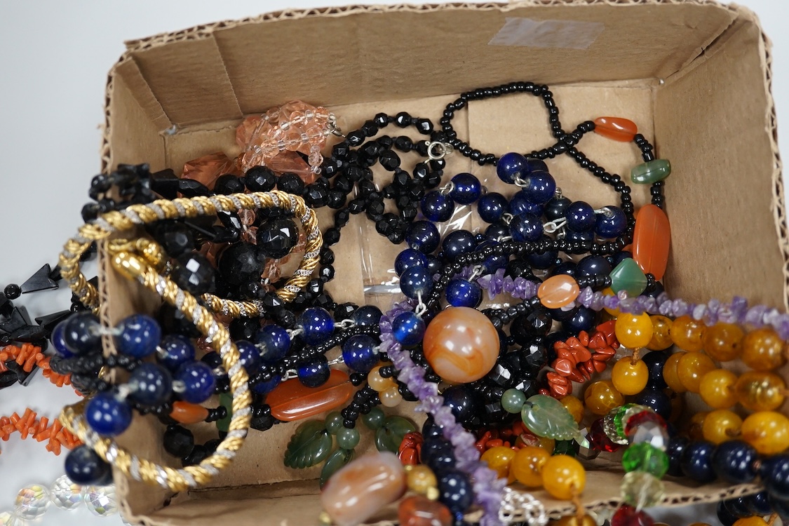 A quantity of glass and other beads.